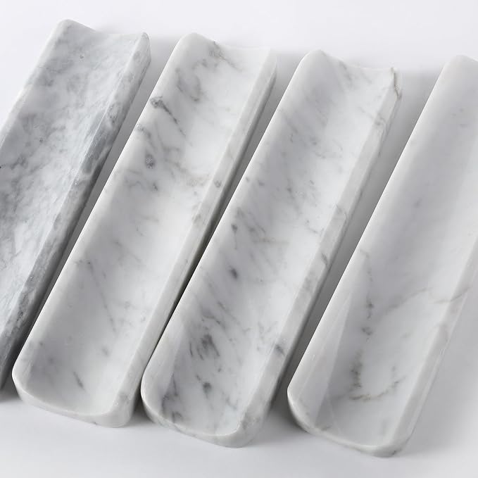 Koville Italian Carrara Natural Marble Incense Holder, Incense Holders for Sticks, Incense Burner Holder, Ideal for Meditation and Relaxing, Easy to Clean(Bianco Carrara) - Bloomnest