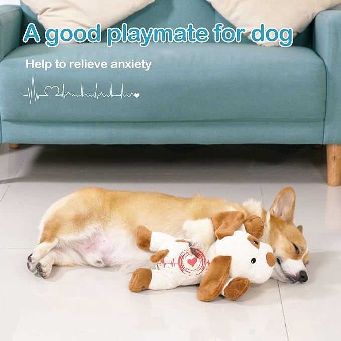 Heartbeat Dog Toy for Puppy- Helps for Dog Anxiety Relief and Calming Aid, Stuffed Animal Anxiety Calming Behavioral Aid Puppy Heartbeat Toy Sleep aid for Dogs Cats Pets - Bloomnest