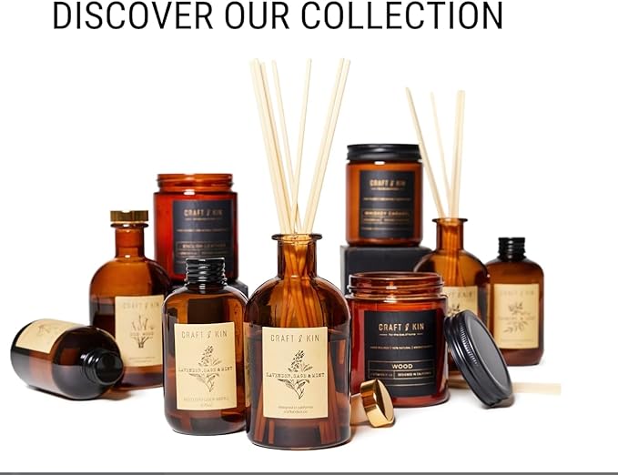 Craft & Kin Reed Diffuser Sticks – 3 Pack of 8 Natural Rattan Sticks per Pouch – Home Fragrance Refill, Eco-Friendly Reed Replacement for Essential Oil Diffusers CraftKin