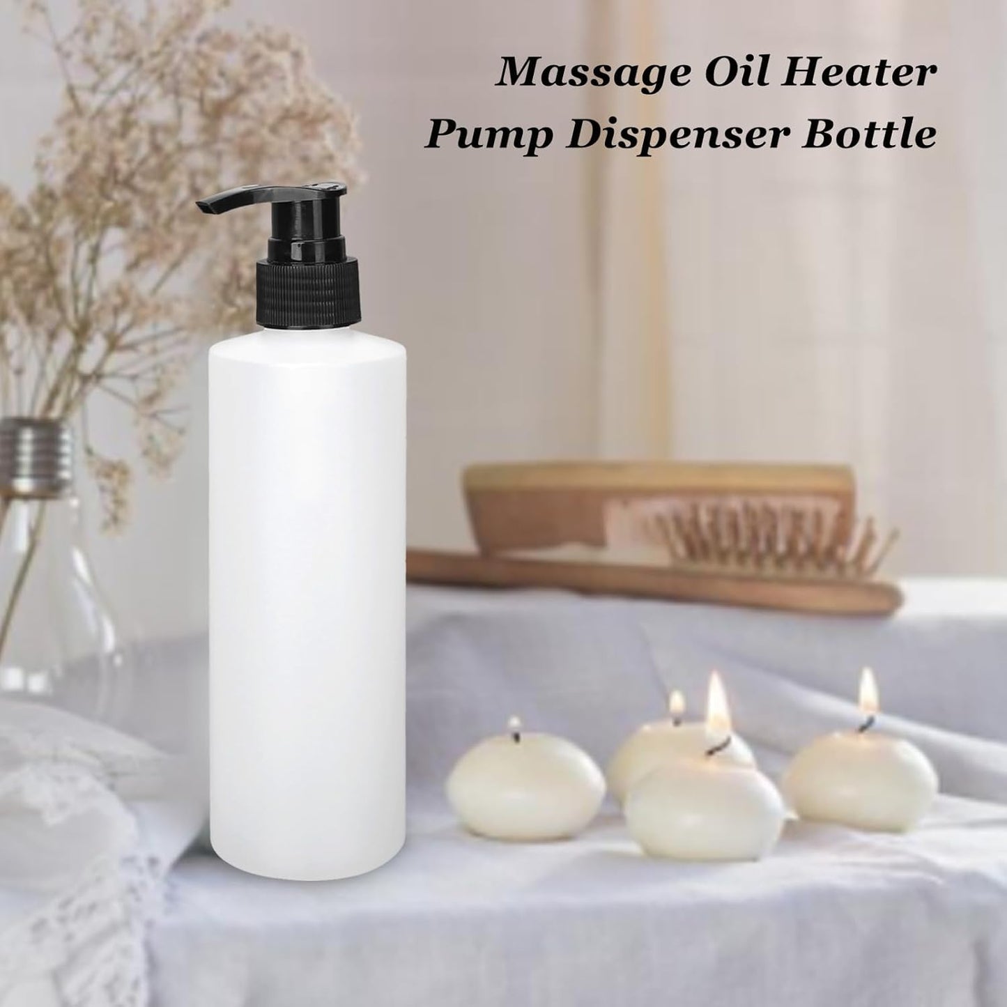 2PCS Massage Oil Dispenser, Reusable Bottles, Heater Pump and Replacement Accessories for Oil Warmer