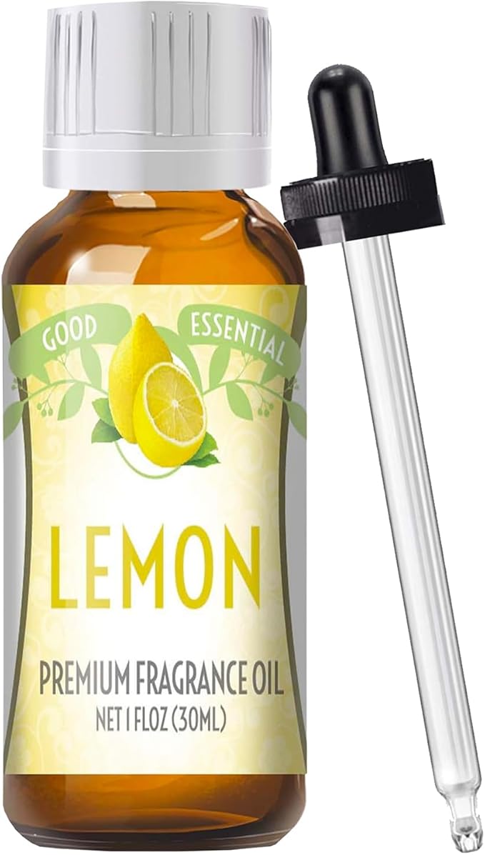 Good Essential Professional Lemon Fragrance Oil, 30ml for Diffusers, Candles, Soap, Lotion, Perfume (1 fl oz) - Lemon Scented Oil for Candle or Soap Making GoodEssential