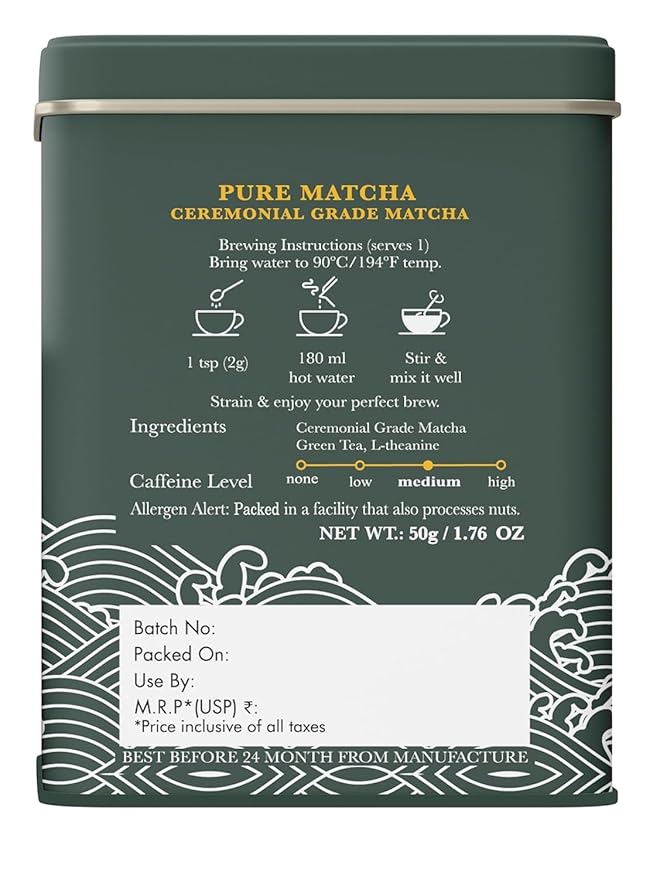 Luxmi Estates - Pure Matcha - Ceremonial Grade Matcha Powder - 50g | Organic, Stone-Ground Matcha Tea, Rich in Antioxidants | Authentic Zen Tea Experience - Bloomnest