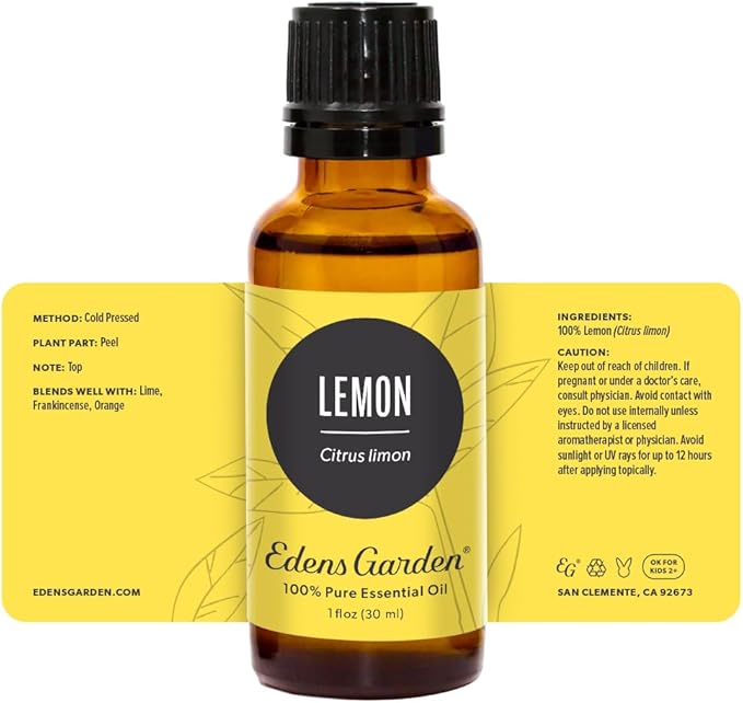 Edens Garden Lemon Essential Oil- 100% Pure Premium Grade, Undiluted, Natural, Therapeutic, Aromatherapy, The Best for Diffuser, Laundry, Humidifiers, Kid Safe 30 ml (1 fl oz) EdensGarden