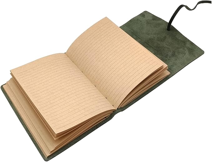 Green Notebook Journal - Nice Genuine Leather Journaling for write A5 Size Diary 6.2x8.5 Inch,Notepad For Women,Man,Vintage,Gifts,Work,Traveler,Personal, Dark Green - Bloomnest
