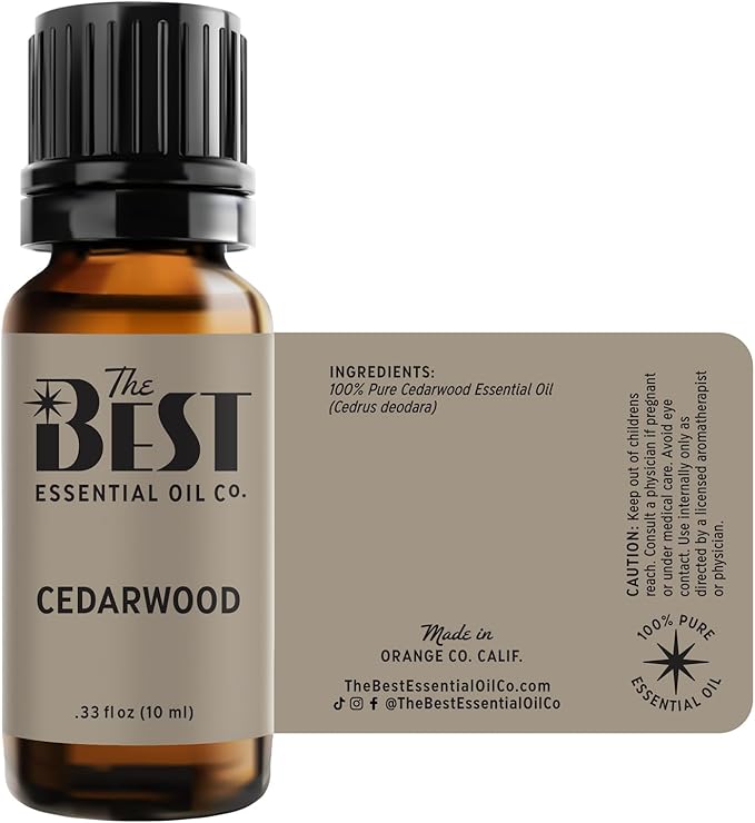 The Best Cedarwood Essential Oil- Premium Grade- 100% Pure & Natural for Aromatherapy, Diffuser, Spa, Massage, Air Freshener- 10 ml (.33 fl oz) - Bloomnest