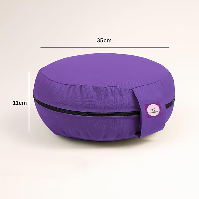 Yogikuti Meditation Cushion – 100% Pure Cotton Zafu for Comfortable Meditation & Yoga – Floor Sitting Pillow for Mindfulness & Support - Bloomnest