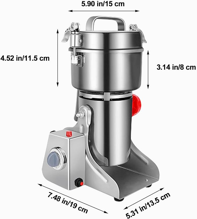 Electric Grain Grinder 800g,Swing Type Grain Mill Grinder 3000W,110V Stainless Steel High-speed Spice Herb Grinder Superfine Machine Dry Cereals Pulverizer Swing Type - Bloomnest