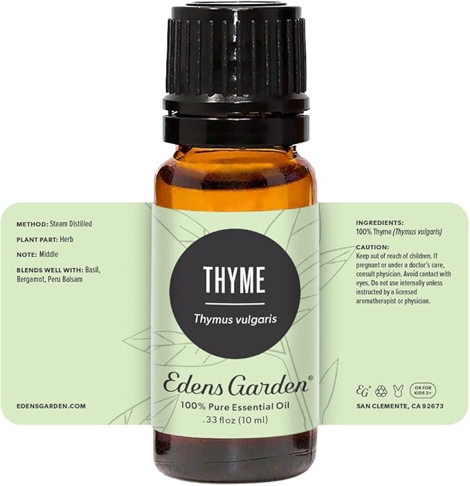 Edens Garden Thyme Essential Oil- 100% Pure Premium Grade, Undiluted, Natural, Therapeutic, Aromatherapy, The Best for Diffuser, Candle, Laundry, Kid Safe 10 ml (.33 fl oz) - Bloomnest