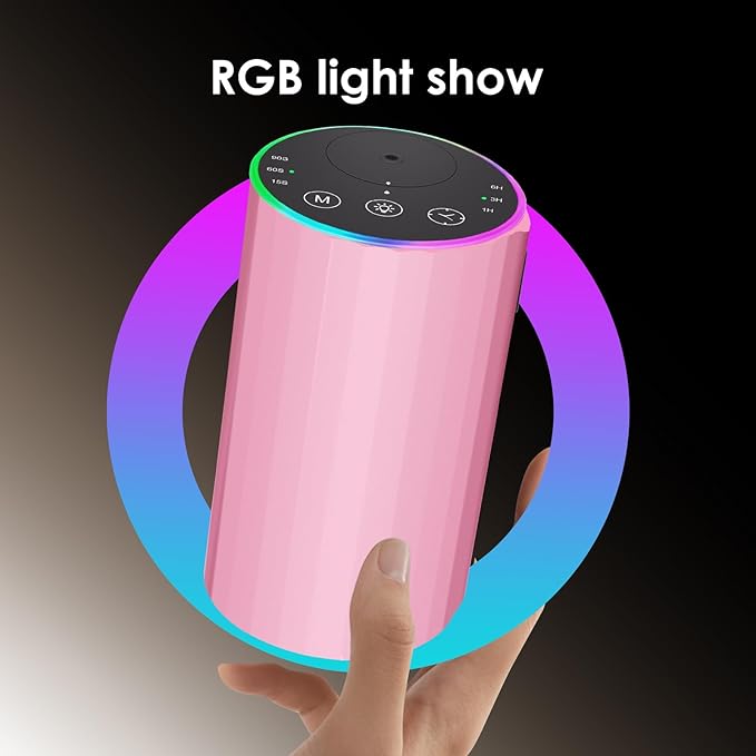 Waterless Essential Oil Diffuser, Battery Powered Mini Scent Air Machine, Aromatherapy Mist Diffuser for Home Room Car Office (Pink) - Bloomnest