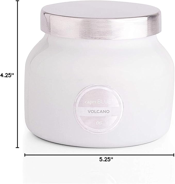 Capri Blue Volcano Scented Candles - Luxury Glass Jar Candles for Home Scented with Tropical Fruit & Sugared Citrus - Soy Wax Blend - Capri Blue Volcano - White Color (8 oz) - Bloomnest