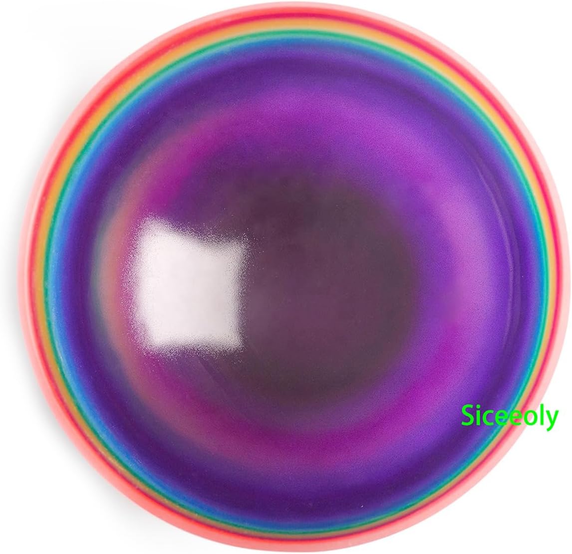 Singing Bowl 8 inch C Note 432hz Rainbow Color Root Chakra Colored Quartz Frosted Crystal Meditation Bowl Yoga Music Instrument with Carrying Case Suede Mallet O-ring
