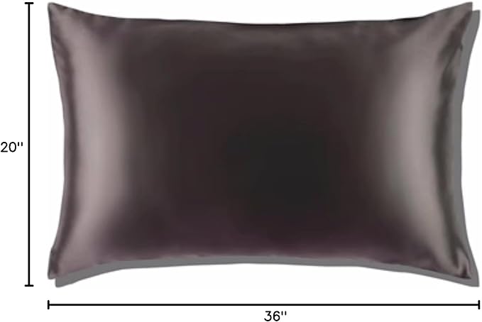 Premium Silk Pillowcase for Hair and Skin Made in USA, 100% 22 Momme Mulberry Silk King Size Pillow Cases with Zipper, Hypo Allergenic Pillow Case, 1pc 20"x36" (King, Slate Grey) - Bloomnest