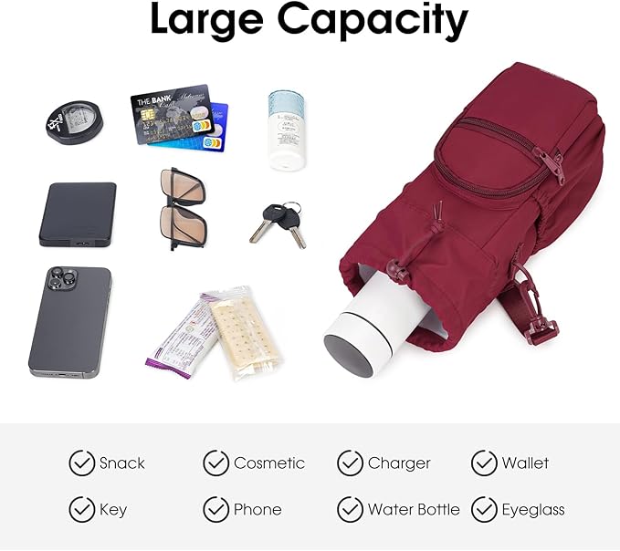 sportsnew Water Bottle Holder with Strap 32oz 40oz Insulated Water Bottle Carrier Sling Bag with Phone Pocket Crossbody sportsnew