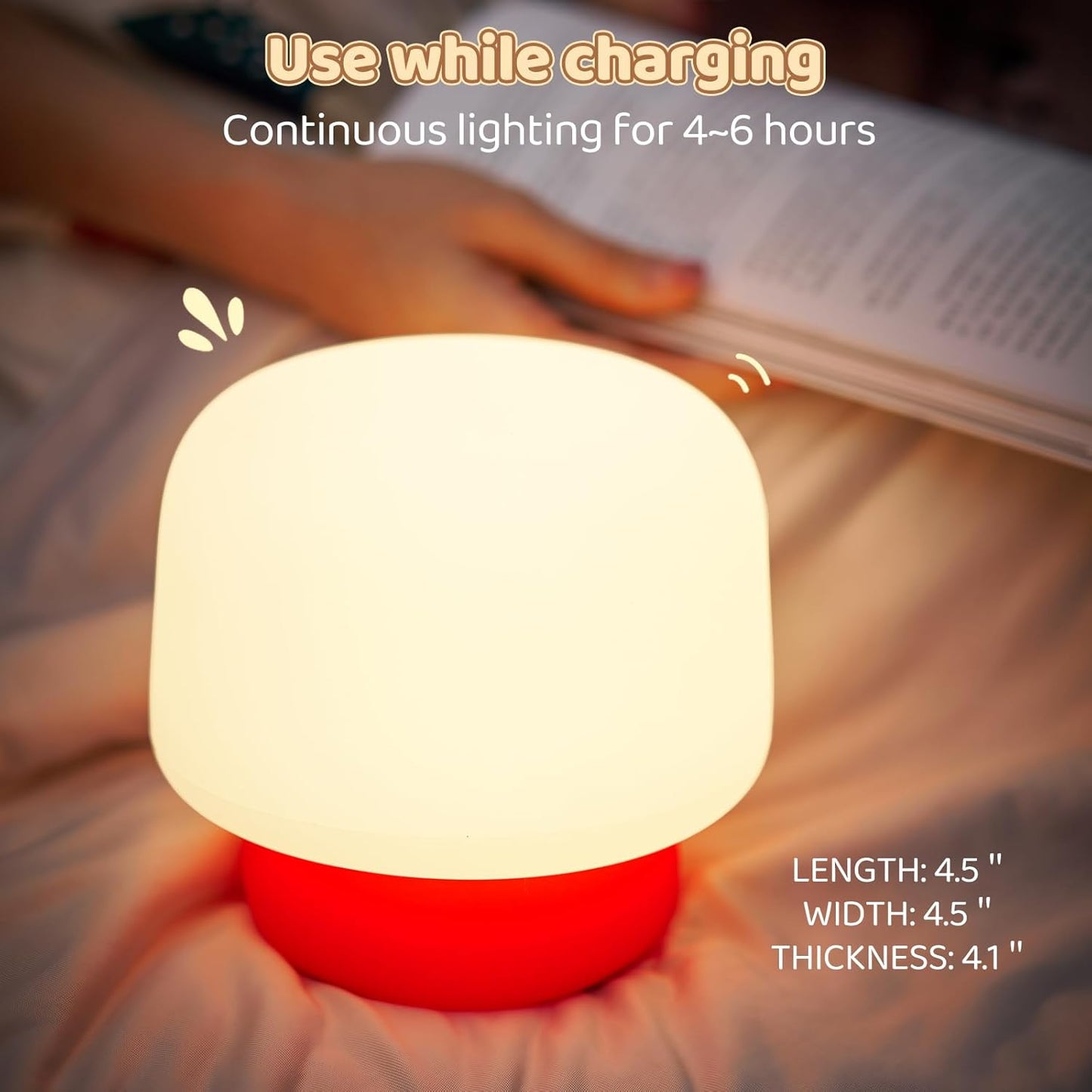 Mushroom Night Light for Kids-Gift & Toy for Kids, Touch Lamp with Sounds&Sleep Music, Squishy Silicone, Eye-Safe LED, 30-Min Timer, Dimmable Rechargeable Bedside Table Lamp – Gift for Boys & Girls