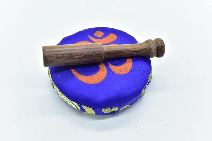 3.75" Tibetan Meditation Yoga Singing Bowl Black Set with free Wooden Mallet and Silk Cushion from Nepal, Singing bowls. - Bloomnest