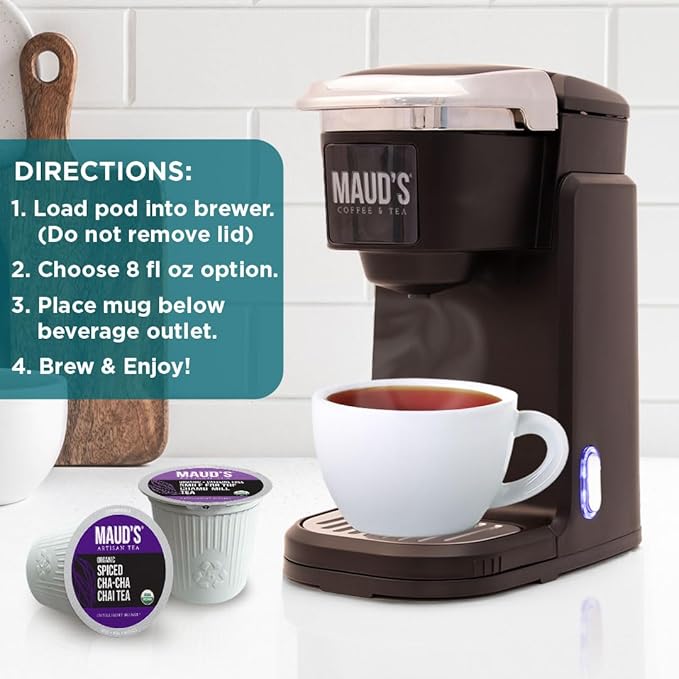 Maud's 9 Blend Organic Tea Pods Variety Pack, 48 ct, 9 Assorted Flavors, Recyclable Single Serve Pods –100% Gourmet Blended Tea Leaves, Compatible with Keurig K Cups Maker - Bloomnest