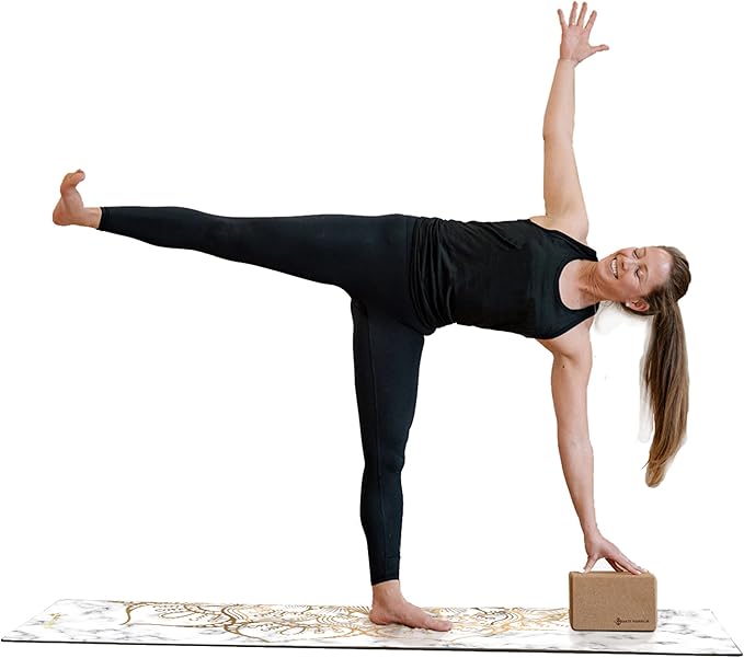 Shakti Warrior Shanti PU Yoga mat - Artist Designed, Premium eco friendly mats, Non Slip, Non Toxic, Great for Regular & Hot Yoga, Pilates and Work out (72 inch x 28 inch x 5mm Thick)k out (72 inch x 28 inch x 5mm Thick) - Bloomnest