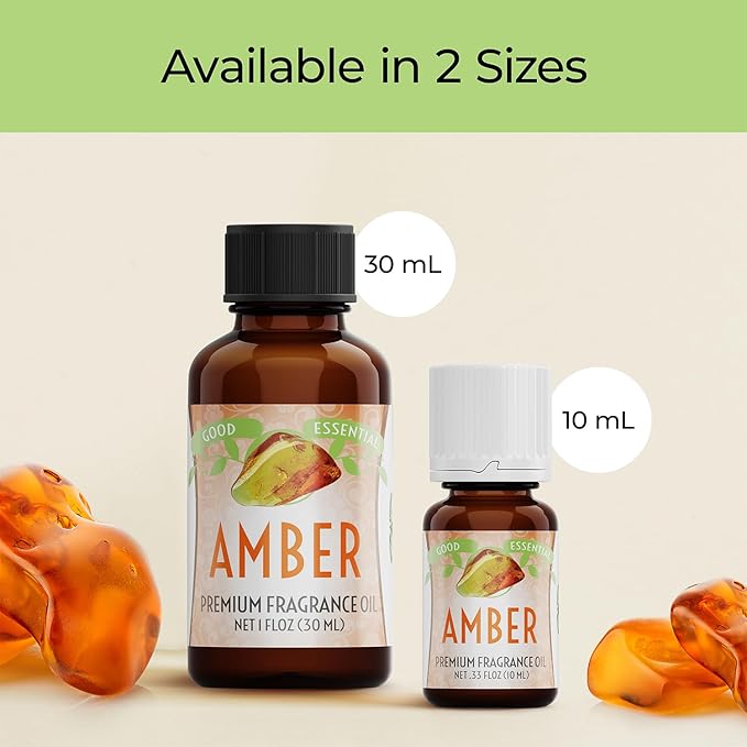 Good Essential Professional Amber Fragrance Oil (1 fl oz, 30ml) - Perfume, Candle & Soap Making, Aromatherapy Diffuser Oil GoodEssential