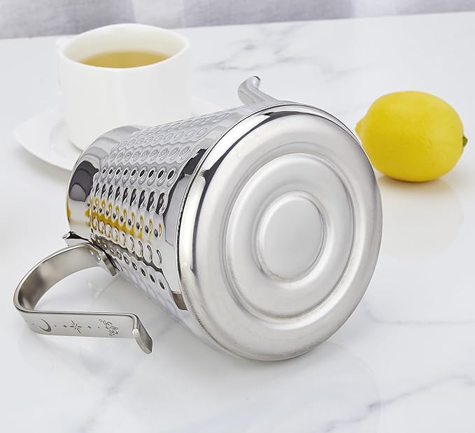 SANQIAHOME 1.6L(54oz) Stainless Steel Hammer Patterned Teapot With Removeable Infuser,Loose leaf cover,Silver - Bloomnest