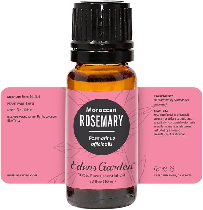 Edens Garden Rosemary- Moroccan Essential Oil- 100% Pure Premium Grade, Undiluted, Natural, Therapeutic, Aromatherapy, The Best for Skin, Laundry, Humidifiers 10 ml (.33 fl oz) - Bloomnest