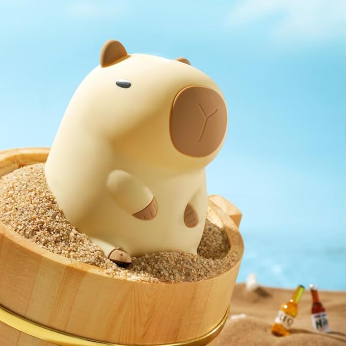 ATSUI Cute Capybara Night Light, LED Squishy Novelty Animal Lamp, Food Grade Silicone, 2 Level Dimmable, Breastfeeding Nursery Nightlight for Room Decor, Funny Gifts Stuff for Boys Girls Baby Children - Bloomnest
