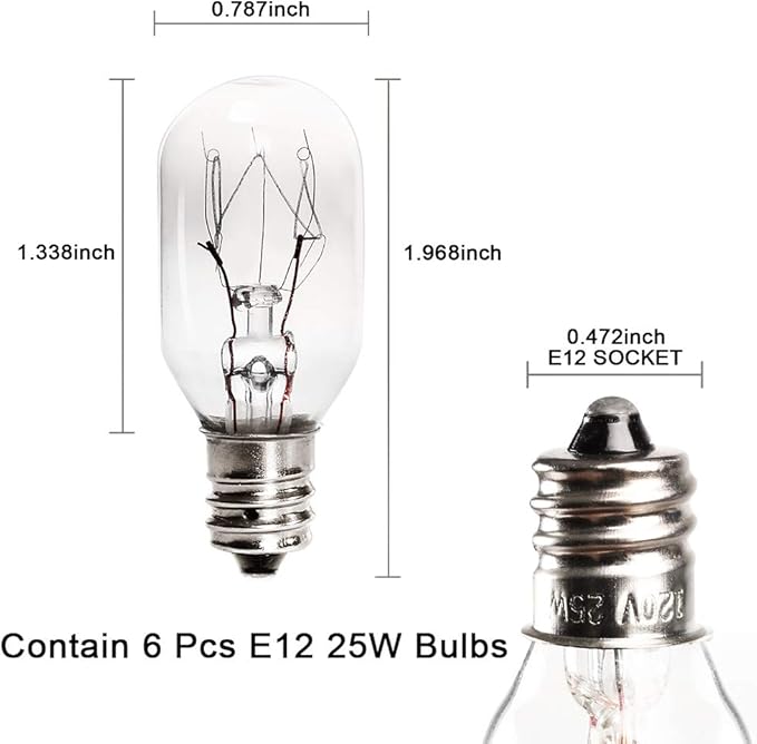 haraqi Himalayan Salt Lamp Cords with Dimmer Switch,Original Replacement Cords and 25 Watt Bulbs for Salt Rock Lamp,UL Listed Cords(2 Cords and 2 Bulbs)