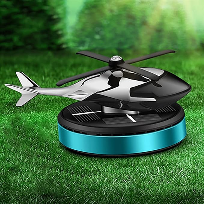 Car Air Fresheners,Al Alloy Solar Powered Rotating Incense Helicopter Diffuser, Home and Car Décor Accessories (Blue) - Bloomnest