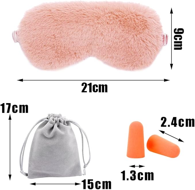 4 Pcs Plush Sleep Masks, Ultra Cute Soft Eye Cover, Blindfold Travel Masks for Kids Men Women(Random Color) - Bloomnest