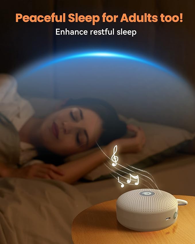 Dreamegg White Noise Machine - Portable Sound Machine for Baby Adult, Features Powerful Battery, 21 Soothing Sound, Noise Canceling for Office,Sound Therapy for Home,Travel, Registry Gift, Light Khaki - Bloomnest