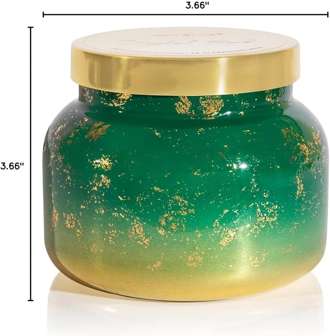 Capri Blue Glimmer Jar Candles - Luxury Holiday Scented Candles for Home - Long Lasting Soy Wax Blend - Scented Holiday & Home Decor - Crystal Pine Oversized Signature Jar (28 oz) - Bloomnest