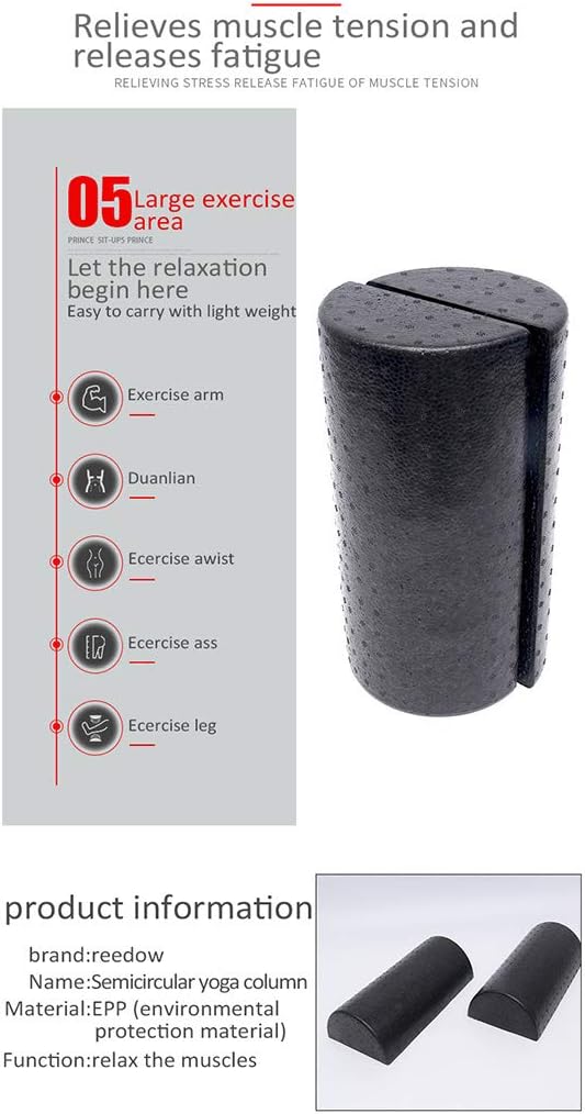 High-Density Half-Round Foam Roller, Tissue Massager for Exercise, Muscle Recovery & Home Gym Relaxation