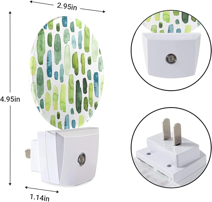 EKOBLA Cactus Tropical Night Lights Plug into Wall Cacti Green Plant LED Dusk to Dawn Plug-in Nightlights Auto Sensor for Home Indoor Bathroom Hallway Kitchen - Bloomnest