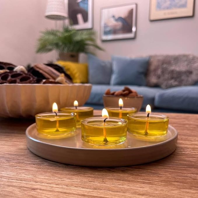PartyLite Set of 12 Tea Lights Candles, Sweet Baked Pears and Ground Almonds Scent, Aromatherapy Scented Candles Gift Set, Up to 4 to 6 Hours Burn Time - Bloomnest