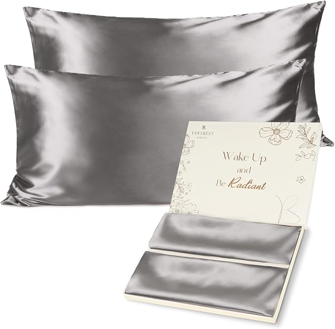 Yanibest King Size Satin Pillowcase Set of 2 - Silky Pillow Cases for Hair and Skin 20x36 Inches, Silk Pillowcase for Hair & Skin with Zipper, Exquisite Packaging for Women Men - Bloomnest
