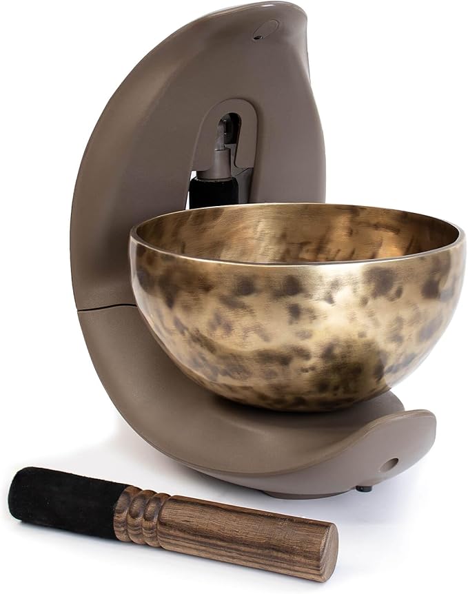 Automatic Singing Bowl Set,8" Tibetan Singing Bowl by Nepalese Handicraft, Master-level Himalayan Sound Healing Suitable for Yoga, Meditation&Relaxation, Mindfulness, Healing and Chakra Balancing - Bloomnest
