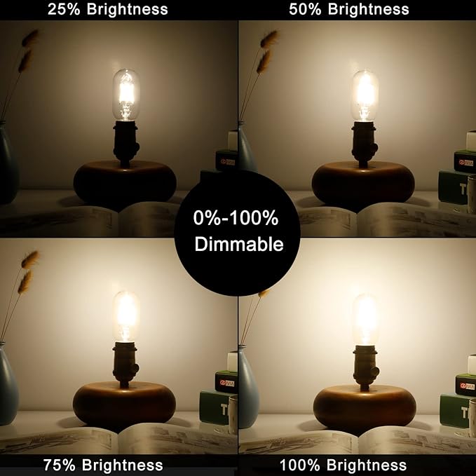 LiteHistory E26 Edison Bulb 6W Equivalent E26 LED Bulb 60 Watt Dimmable Neutral White 4000K led Light Bulb AC120V 600lm Tubular T14 T45 LED Bulb for Pendant,Sputnik,Vanity,Chandeliers Pack of 6 - Bloomnest