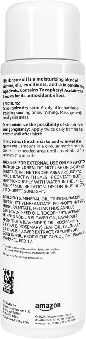 Amazon Basics Moisturizing Skincare Oil with Vitamins A & E, 6.7 Fl Oz (Pack of 1) - Bloomnest