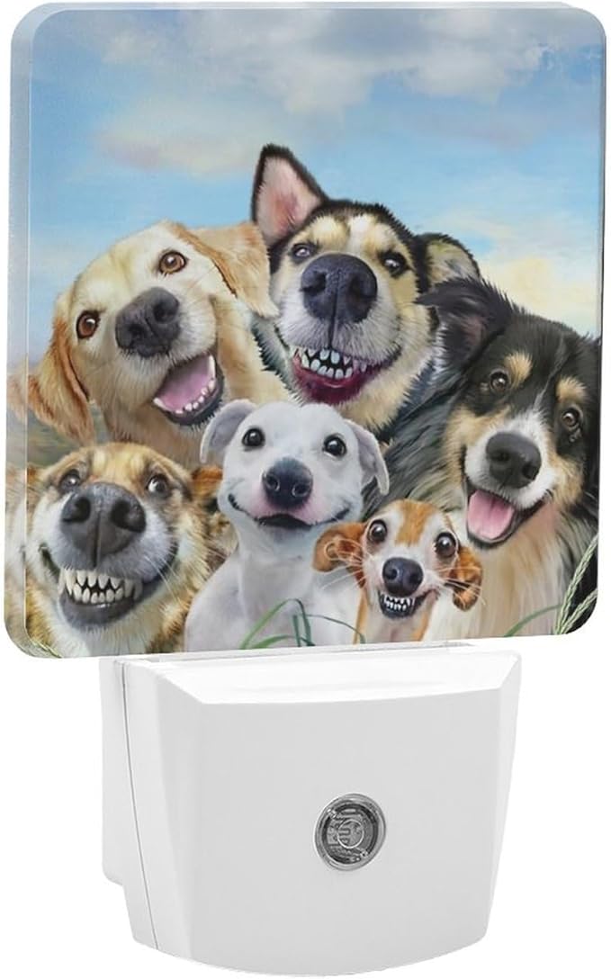 Cute Dog Night Light, Plug into Wall Decor Nightlights for Bedroom, Bathroom, Hallway, Kitchen, with Dusk to Dawn Light Auto Sensors LED Night Lights for Boys Girls Women Men Room Gifts - Bloomnest