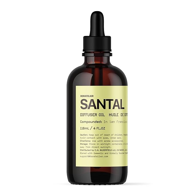 Santal Diffuser Oil, Niche Scent, Smoky Classic Luxury Papyrus,Cardamom,Sandalwoods Essential Oils Blend for All Ultrasonic Diffuser Scent Projects(118mL/4FL oz) - Bloomnest