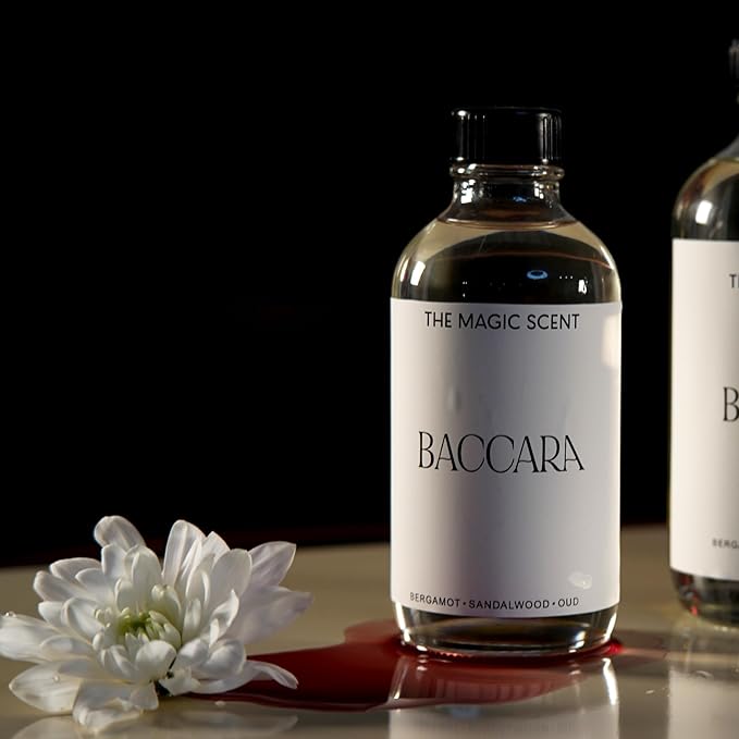 The Magic Scent Baccara Diffuser Oil - Hotel & Home Luxury Scents Inspired by Baccarat Rouge - Diffuser Oil Scents for Home Designed for Use in All Diffusers - 8.5 fl oz, 250 mL - Bloomnest