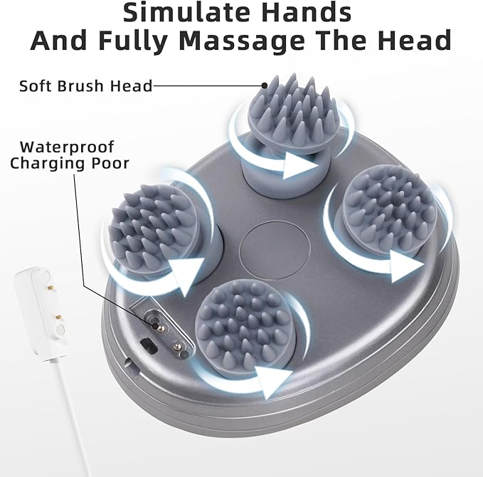 cotsoco Electric Pet Massager for Cats and Dogs Care with 8 Massage Heads, Handheld Cordless Head Scratcher Scalp Massager for Hair Growth, Deep Clean and Stress Relax, Gifts for Women, Men,Pets cotsoco