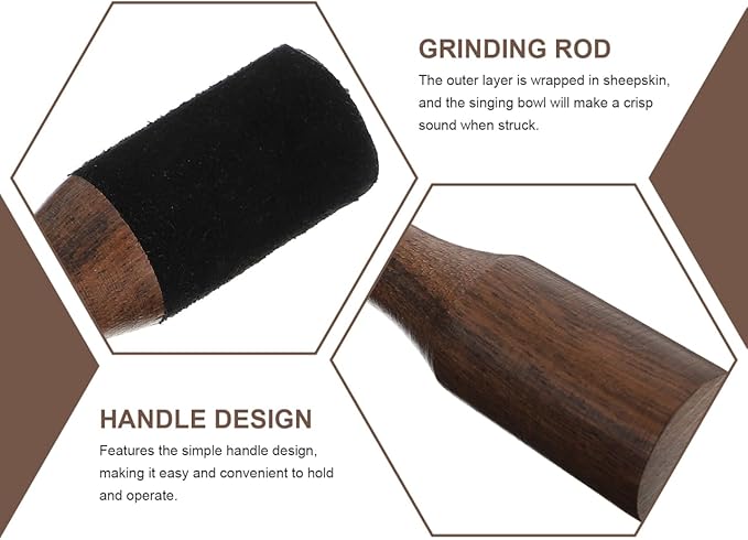 SUPVOX Singing Bowl Mallet 5.11 Inch Wooden Sound Bowl Stick for Meditation and Yoga Therapy Accessory with Durable Handle - Bloomnest