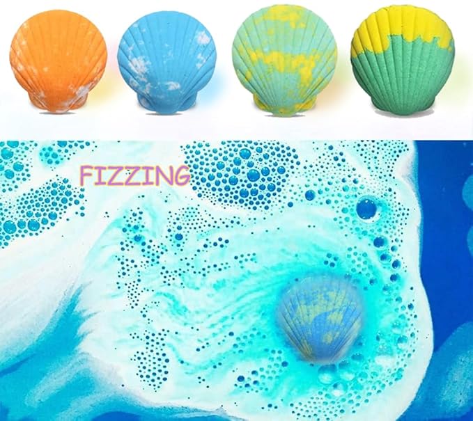 Bath Bombs for Kids with Surprise Marine Animals Inside, 20 Shell Kids Bath Bombs Gift Set, Handmade Bubble Bath Fizzes Bomb for Chrildren Birthday Christmas and Party Favor - Bloomnest