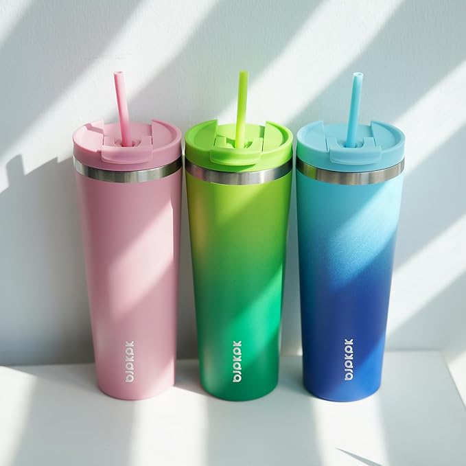 BJPKPK 26oz Tumbler With lid And Straw Stainless Steel Travel Coffee Mug Insulated Tumblers Cups,Light Pink - Bloomnest