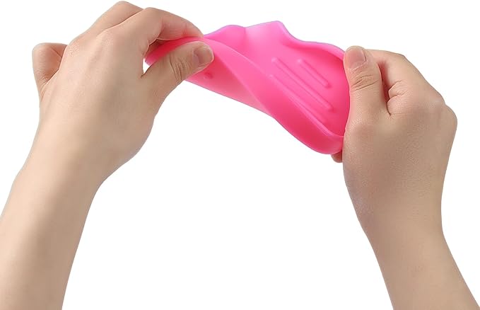 Silicone Bathroom Soap Dishes with Drain Spout-Bathroom and Kitchen Sink Organizer,Sponge Holder,Dish Soap Tray,Perfect for Dispenser,Scrubber,Bottle,Cup on Sink or Counter-Rose 4.9"×3.2" - Bloomnest