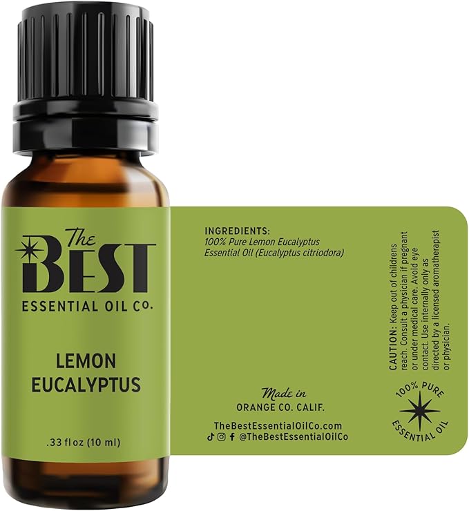 The Best Lemon Eucalyptus Essential Oil Premium Grade- 100% Pure & Natural for Aromatherapy, Diffuser, Spa, Massage, Air Freshener- 10 ml (.33 fl oz) - Bloomnest
