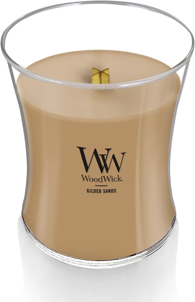 WoodWick Gilded Sands Scented, Medium Hourglass, Crackles as it Burns, Up to 50 hrs Burn time, Perfect for Gifting, 9.7oz - Bloomnest