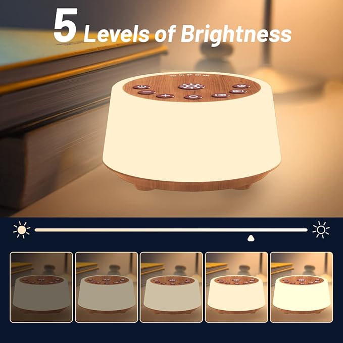 Color Noise Sound Machines with 10 Colors Night Light 25 Soothing Sounds and Sleep White Noise Machine 32 Volume Levels 5 Timers Adjustable Brightness Memory Function for Adult Kid Baby - Bloomnest
