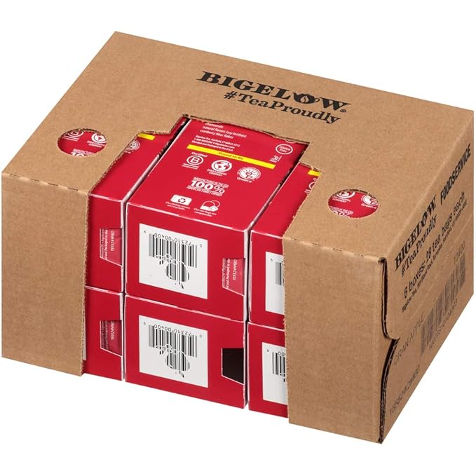 BigelowCranberry Apple Herbal Tea Bags 28-Count Boxes (Pack of 6) Cranberry Apple Hibiscus Flavored Herbal Tea Bags All Natural Non-GMO - Bloomnest