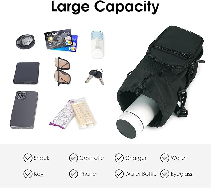sportsnew Water Bottle Holder with Strap 32oz 40oz Insulated Water Bottle Carrier Sling Bag with Phone Pocket Crossbody sportsnew
